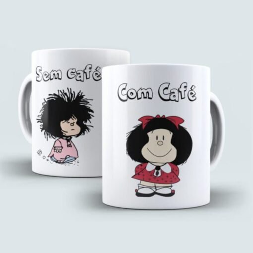 Caneca Da Mafalda Com Café E Sem Café Atelier Das Canecas 